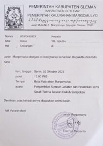 Pengambilan Sumpah Jabatan dan Serah Terima Jabatan Dukuh Sompokan