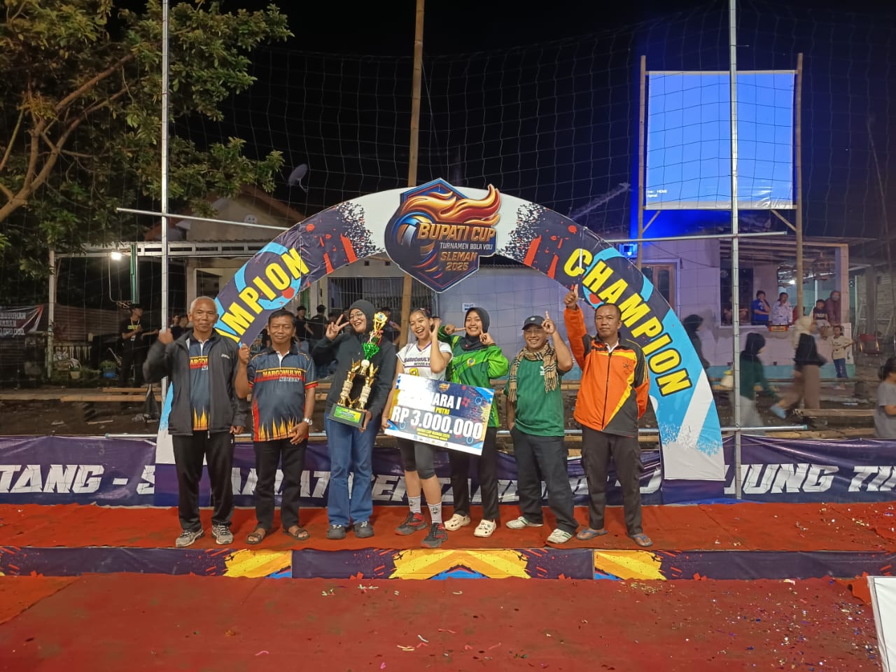 Harumkan Nama Seyegan, Tim Voli Putri Margomulyo Raih Juara I Bupati Cup 2025